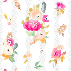 Spring Floral Pattern Background. Repeating Flower Pattern for Textile Surface Pattern Design