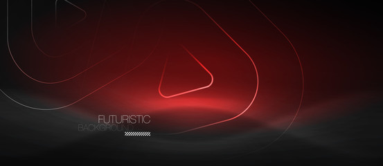 Dark black abstract background with neon colors and lines