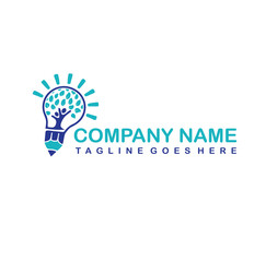 Naklejka premium tree people in lamp logo