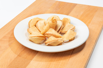 Fortune cookies in the plate