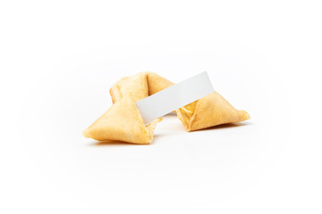 Fortune cookies with blank white paper