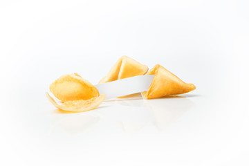 Fortune cookies with blank white paper