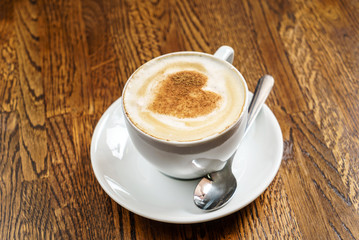 latte art with heart