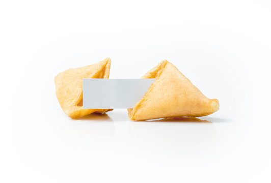 Fortune cookies with blank white paper