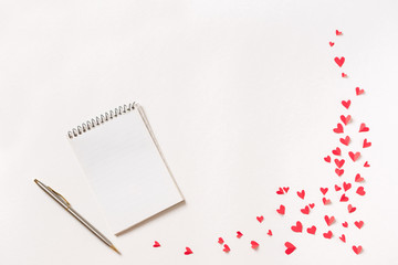 Notebook and hearts