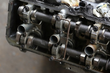 Inside car's engine