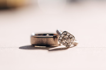 close up of wedding rings