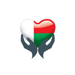 Madagascar flag, vector illustration on a white background