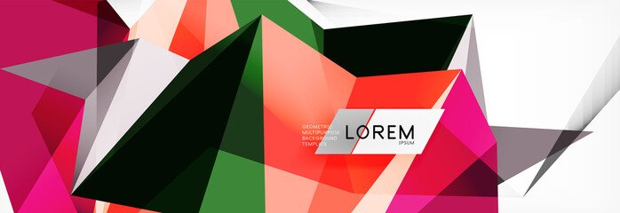 Mosaic triangular low poly style abstract geometric background. Polygonal vector. Abstract white bright technology design.