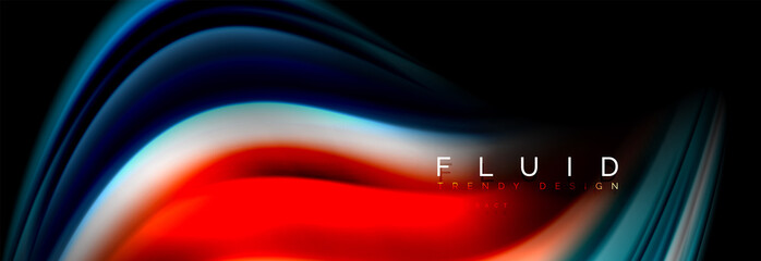 Fluid wave line background or pattern. Geometric technology abstract background. Movement effect.