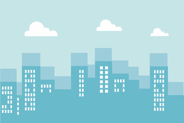 Fototapeta premium City architecture flat building illustration vector - urban city vector
