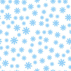 Seamless pattern of winter snowflakes vector background.