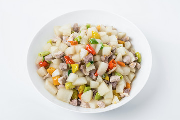 Chinese national dish - color pepper radish diced