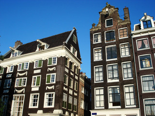 Typical buildings in the center of Amsterdam, the Netherlands