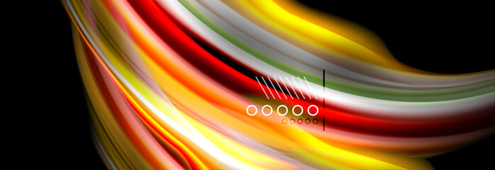 Rainbow color fluid wave lines flow poster. Wave Liquid shapes design