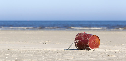 Garbage on a beach
