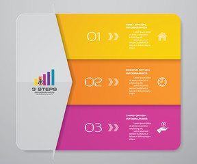3 steps arrow infographics chart design element. For data presentation. 