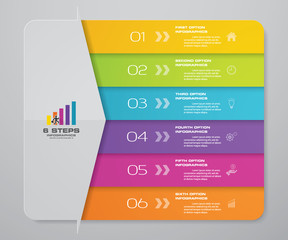 6 steps arrow infographics chart design element. For data presentation. 