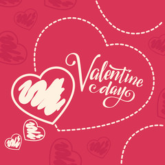 Valentine's day abstract background with cut paper heart. Vector illustration