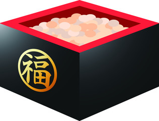 Elegant Beans of Japanese Setsubun went into measuring box