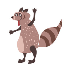 Cute Racoon, forest animal, suitable for books, websites, applications, trend style graphics, vector, illustration, isolated, cartoon style