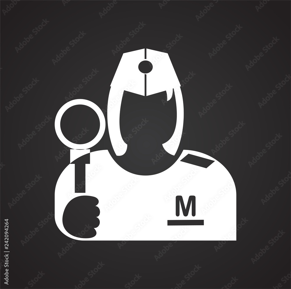 Poster subway worker icon on black background for graphic and web design, modern simple vector sign. intern