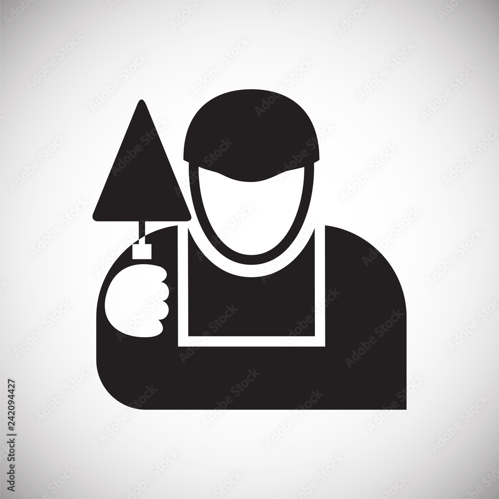 Poster worker icon on white background for graphic and web design, modern simple vector sign. internet conc