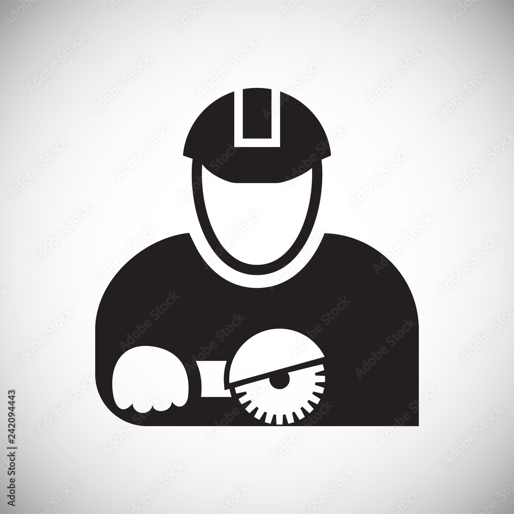 Poster worker icon on white background for graphic and web design, modern simple vector sign. internet conc