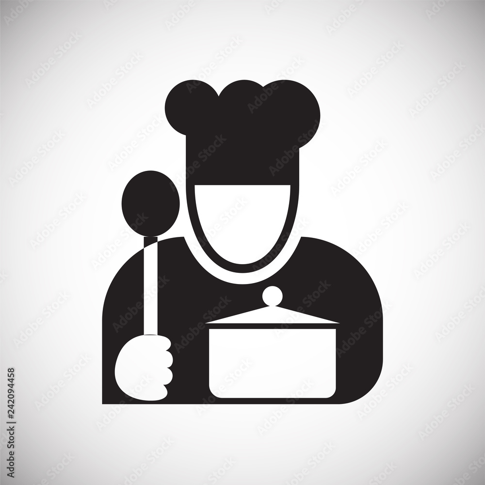 Poster cook icon on white background for graphic and web design, modern simple vector sign. internet concep