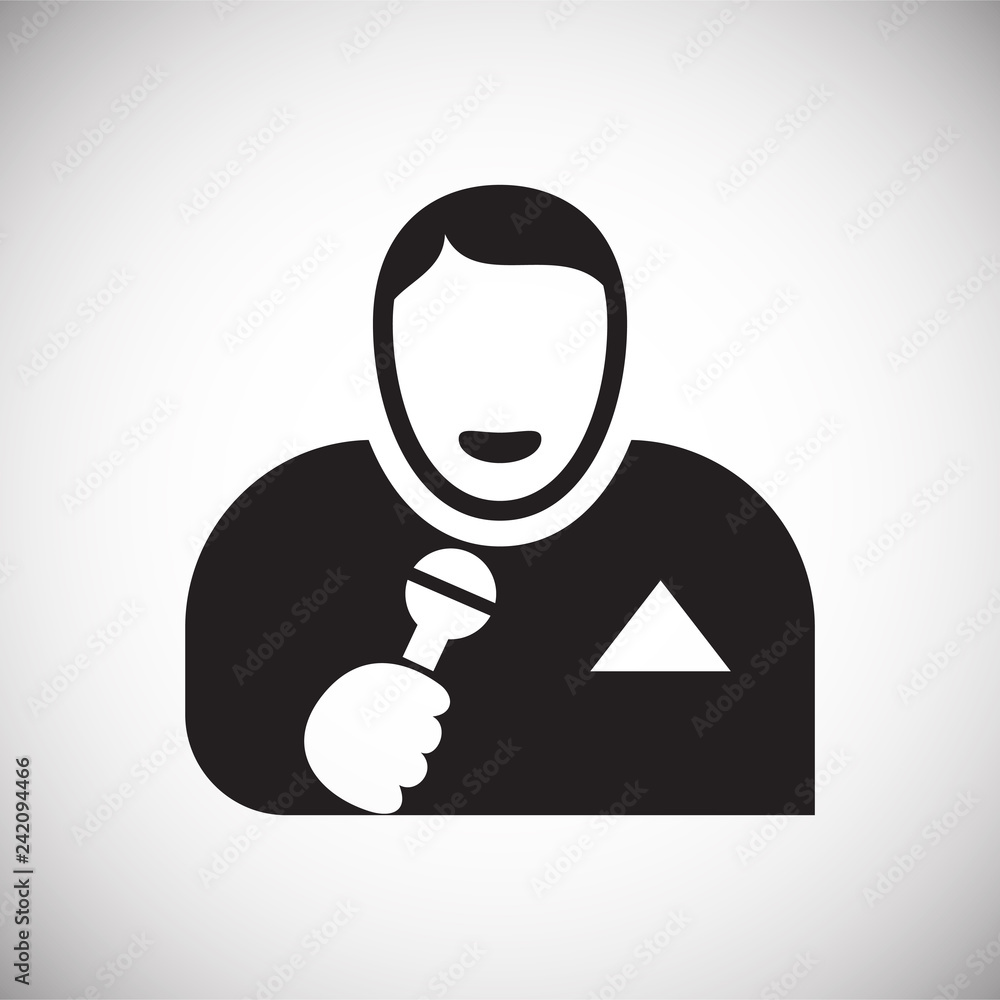 Poster singer icon on white background for graphic and web design, modern simple vector sign. internet conc