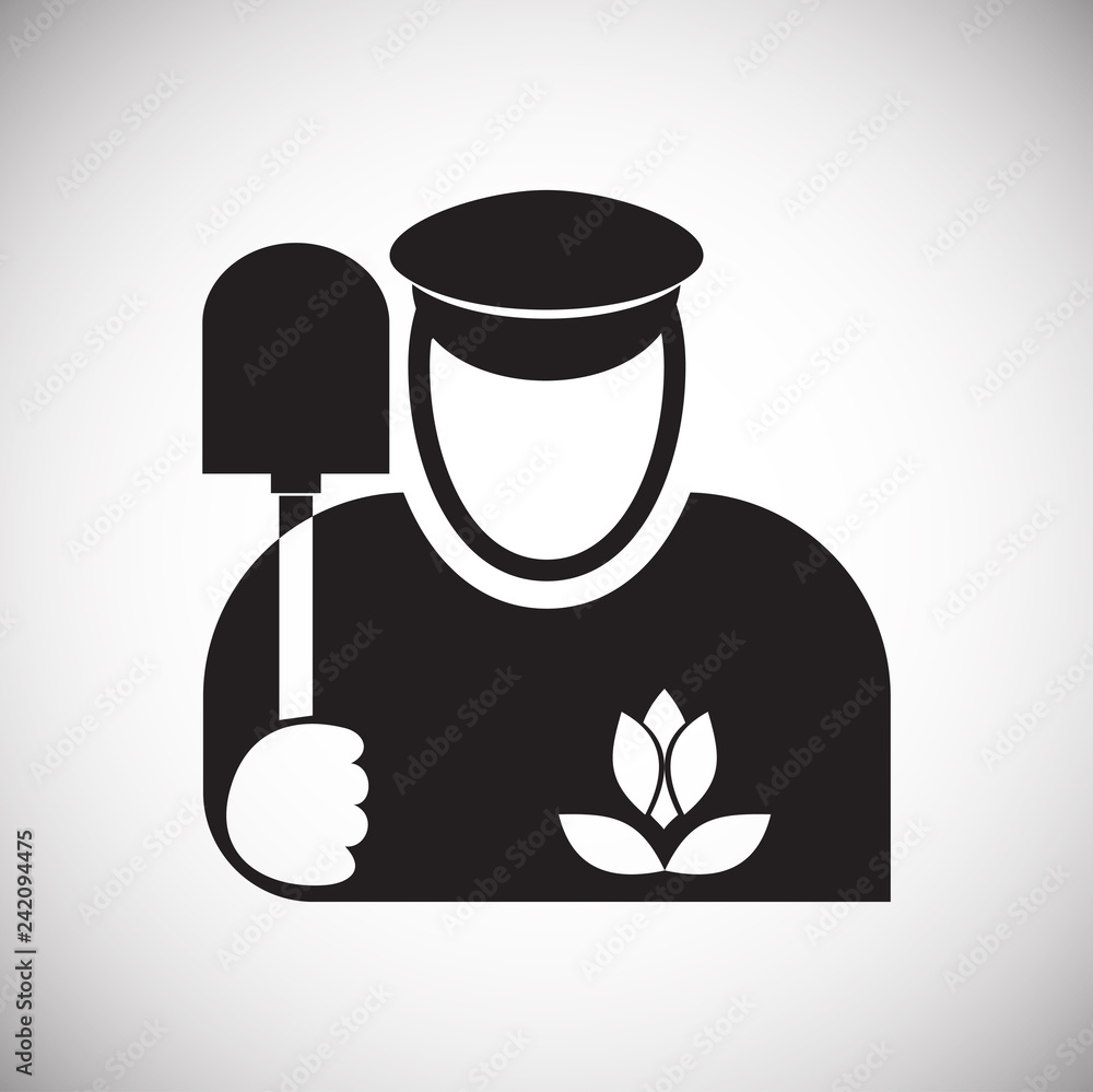 Poster farmer icon on white background for graphic and web design, modern simple vector sign. internet conc