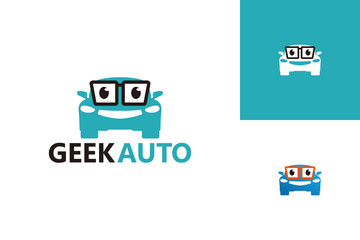 Geek Automotive Logo Template Design Vector, Emblem, Design Concept, Creative Symbol, Icon