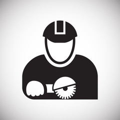 Fototapeta premium Worker icon on white background for graphic and web design, Modern simple vector sign. Internet concept. Trendy symbol for website design web button or mobile