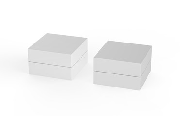 Closed cardboard box on isolated white background, packaging box mock up, 3d illustration