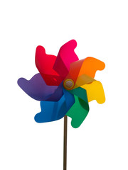 paper windmill isolated on white background with clipping path