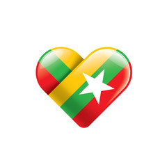 Myanmar flag, vector illustration on a white background