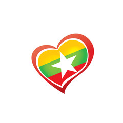 Myanmar flag, vector illustration on a white background