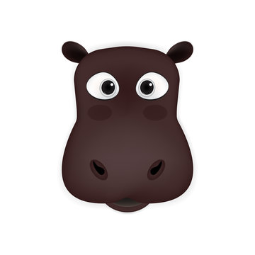 Illustration of Hippo head cartoon vector