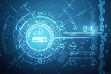 Obraz premium 2d rendering Transmitter WiFi