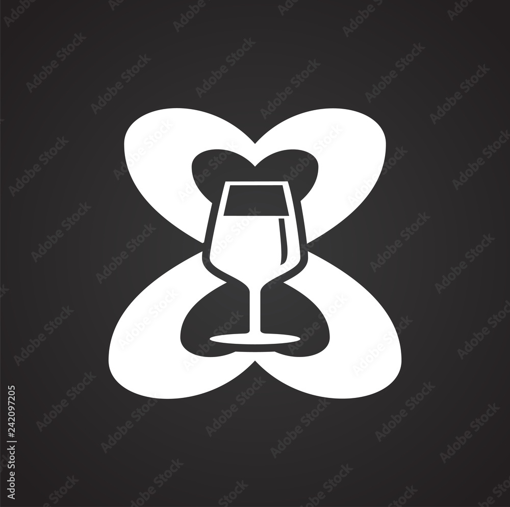 Poster woman day icon on black background for graphic and web design, modern simple vector sign. internet c