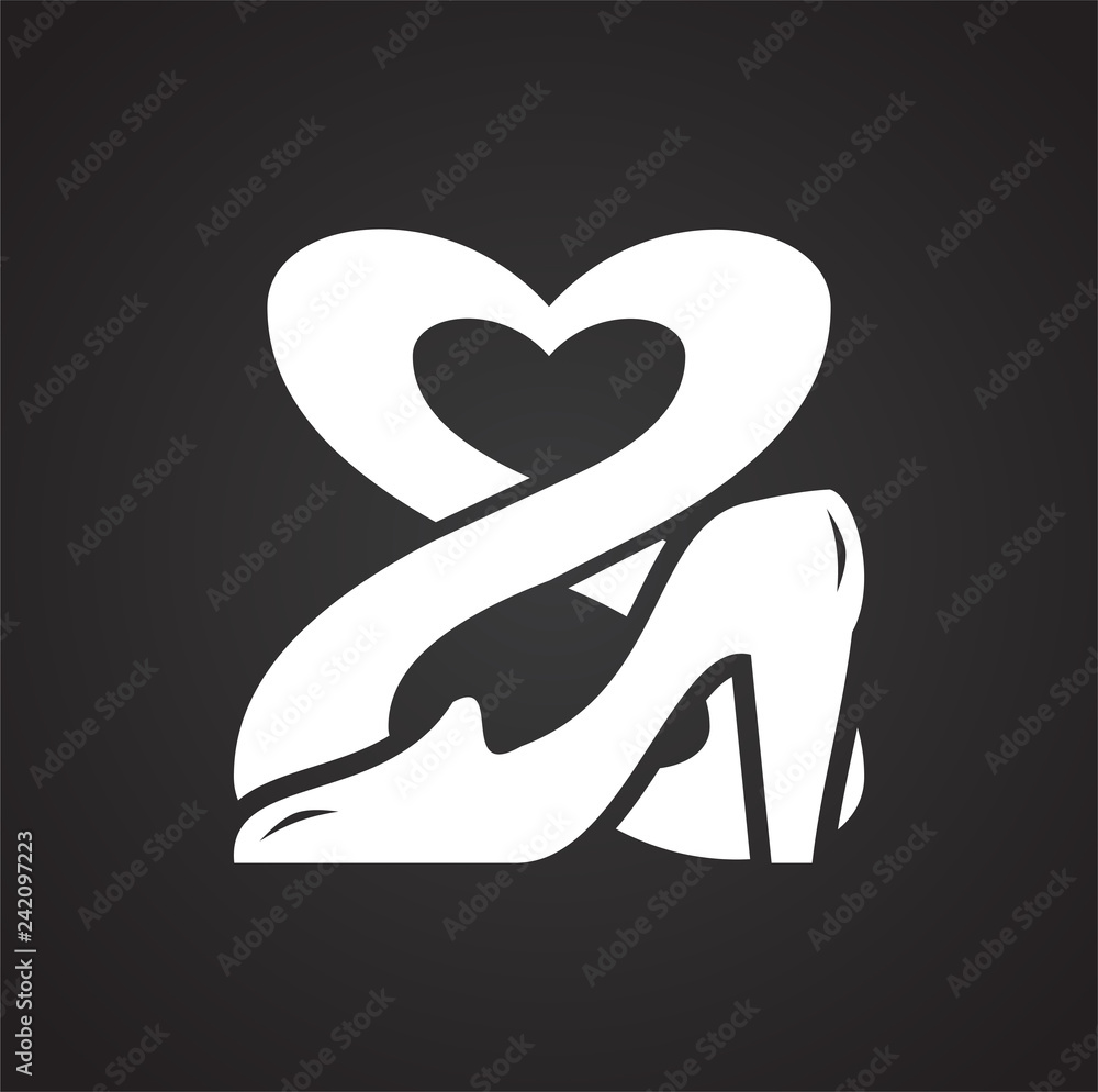 Poster woman day icon on black background for graphic and web design, modern simple vector sign. internet c