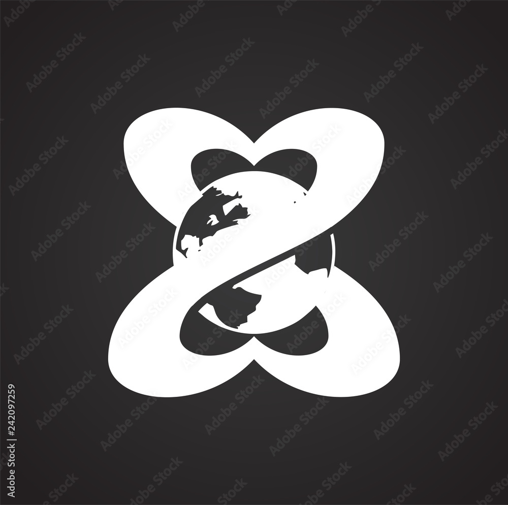 Poster woman day icon on black background for graphic and web design, modern simple vector sign. internet c