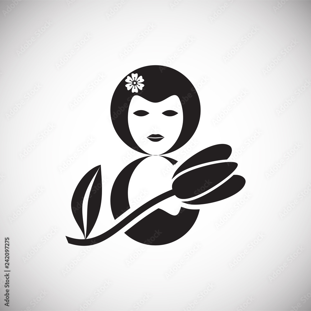 Poster woman day icon on white background for graphic and web design, modern simple vector sign. internet c
