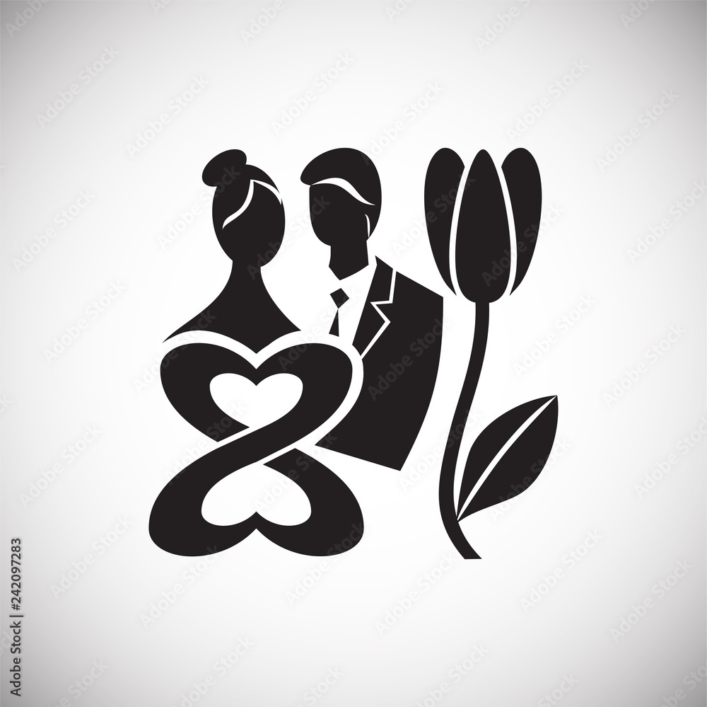 Poster woman day icon on white background for graphic and web design, modern simple vector sign. internet c