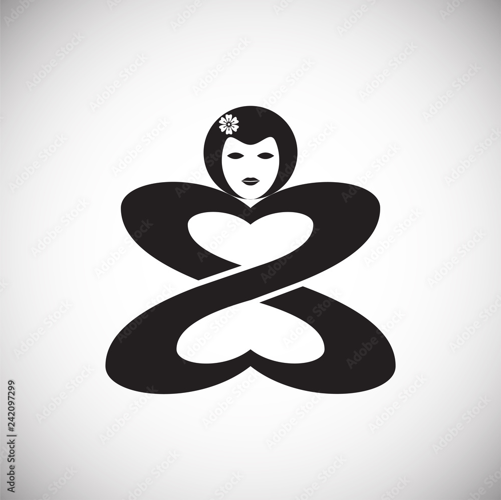 Poster woman day icon on white background for graphic and web design, modern simple vector sign. internet c