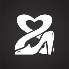 Woman day icon on black background for graphic and web design, Modern simple vector sign. Internet concept. Trendy symbol for website design web button or mobile