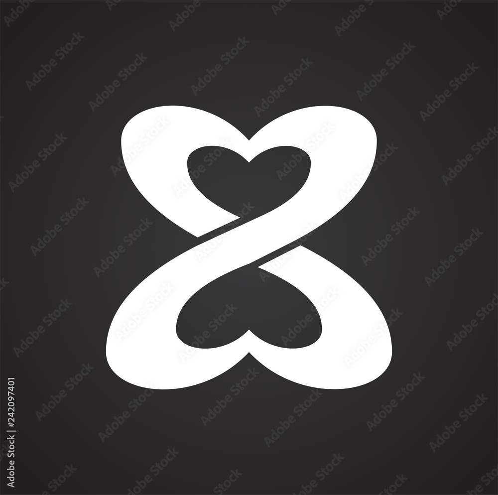 Poster woman day icon on black background for graphic and web design, modern simple vector sign. internet c