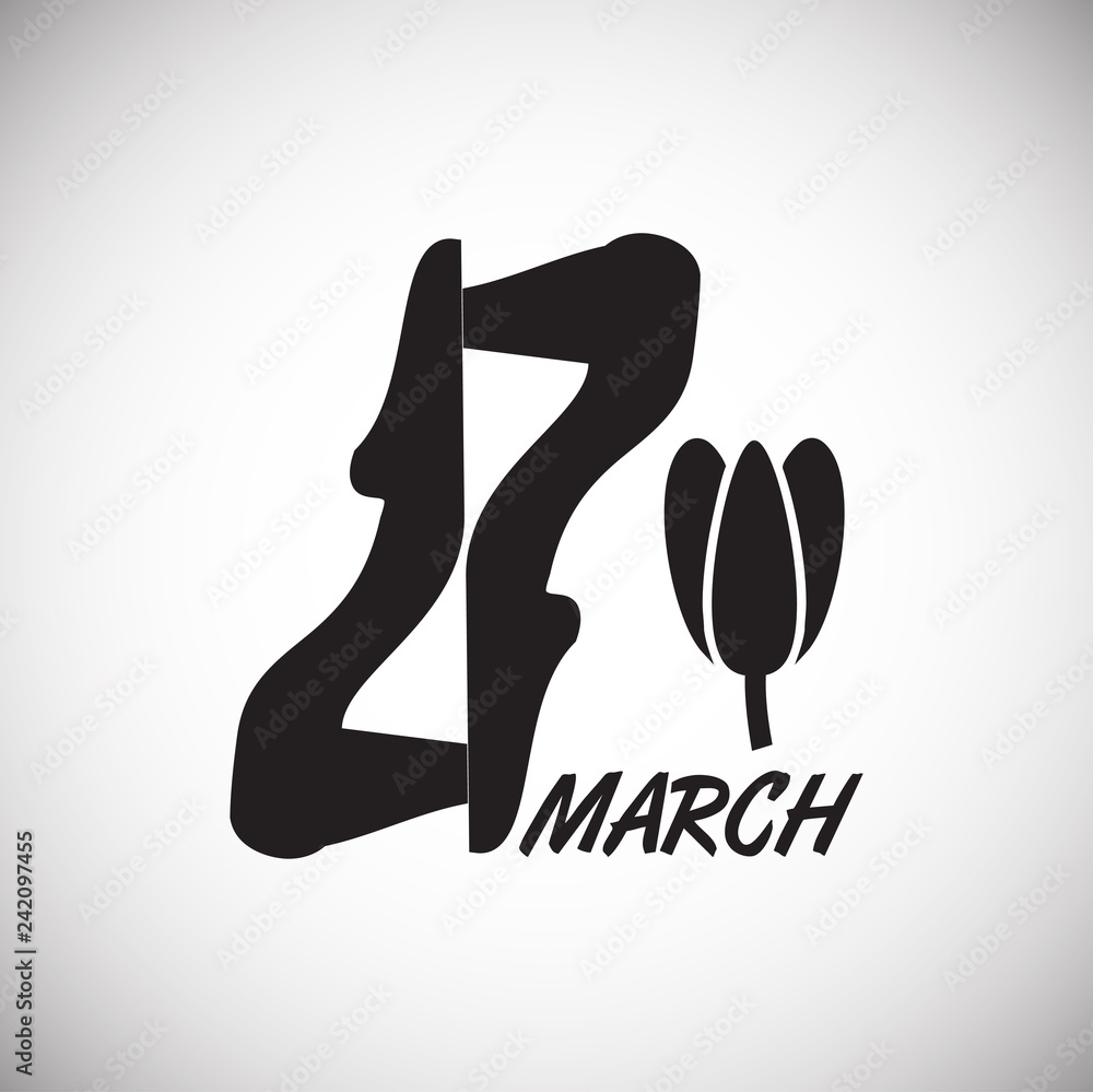 Poster woman day icon on white background for graphic and web design, modern simple vector sign. internet c