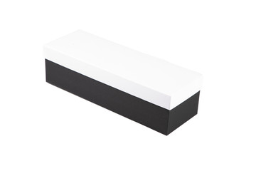 White black gift box gift bag Blank on white background isolated