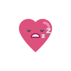 Sleeping heart face character emoji flat icon, vector sign, colorful pictogram isolated on white. Sleeping Face emoticon symbol, logo illustration. Flat style design